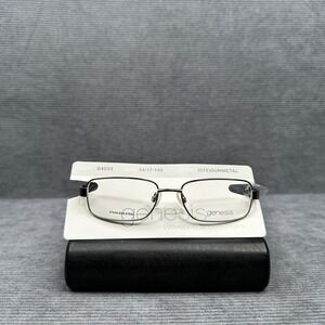 Genesis G4033 Gunmetal Stainless Steel Rectangular Y2K Eyeglasses Frames 145"